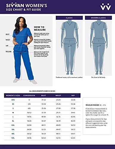 Aquamarine Scrubs for Ladies - Long Sleeve Comfort Underscrub Tee - SIVVAN Womens Fall Fashion