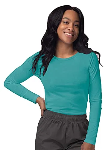 Aquamarine Scrubs for Ladies - Long Sleeve Comfort Underscrub Tee - SIVVAN Womens Fall Fashion