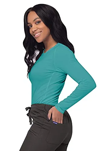 Aquamarine Scrubs for Ladies - Long Sleeve Comfort Underscrub Tee - SIVVAN Womens Fall Fashion