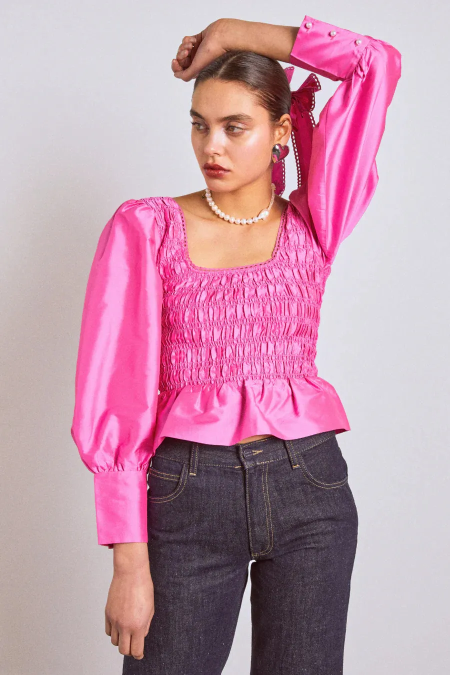 Ariana Blouse Pink Taffeta