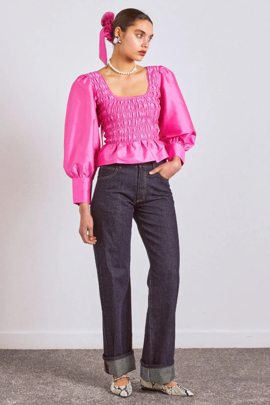 Ariana Blouse Pink Taffeta