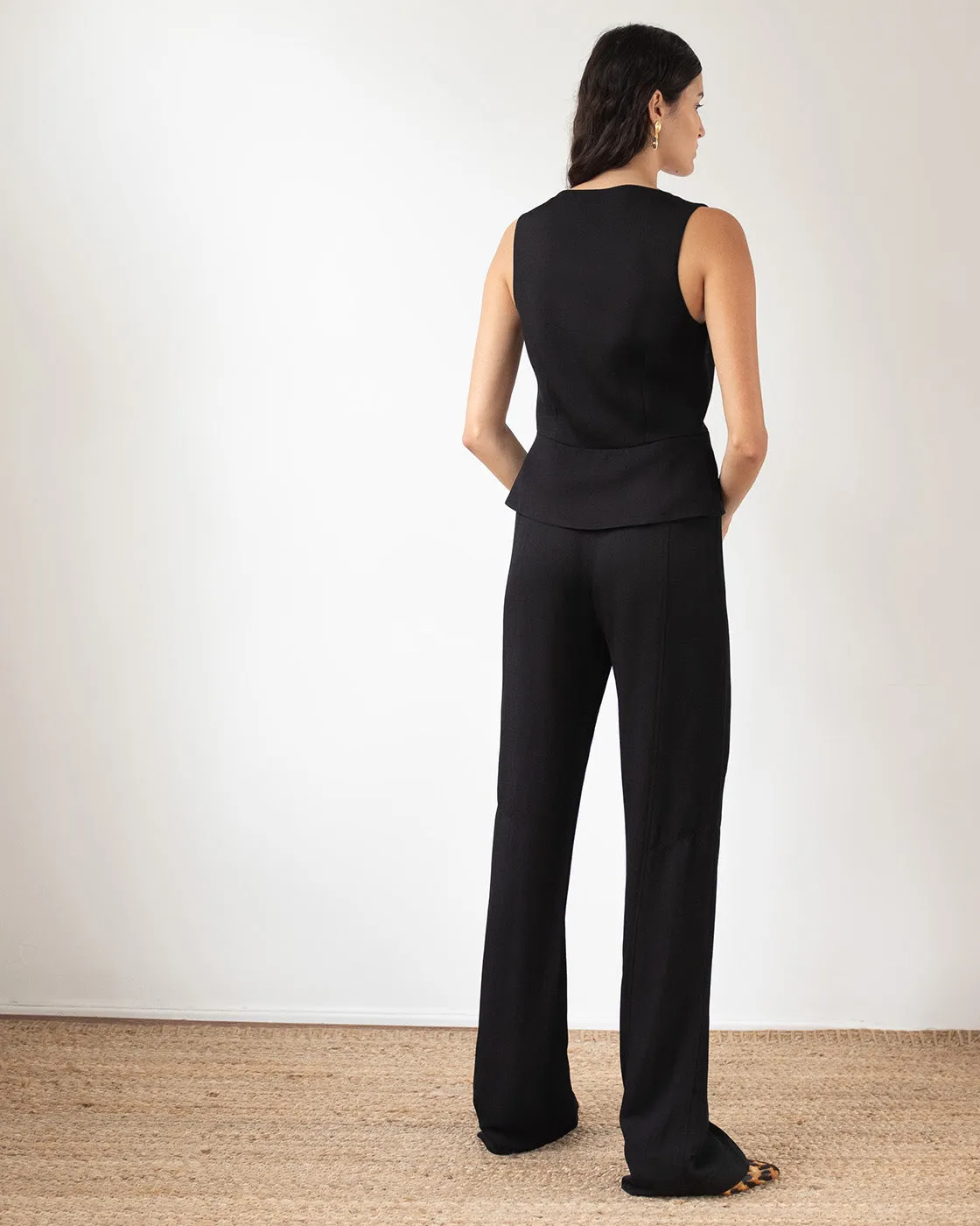 Athena Trousers Crepe Twill Viscose Black