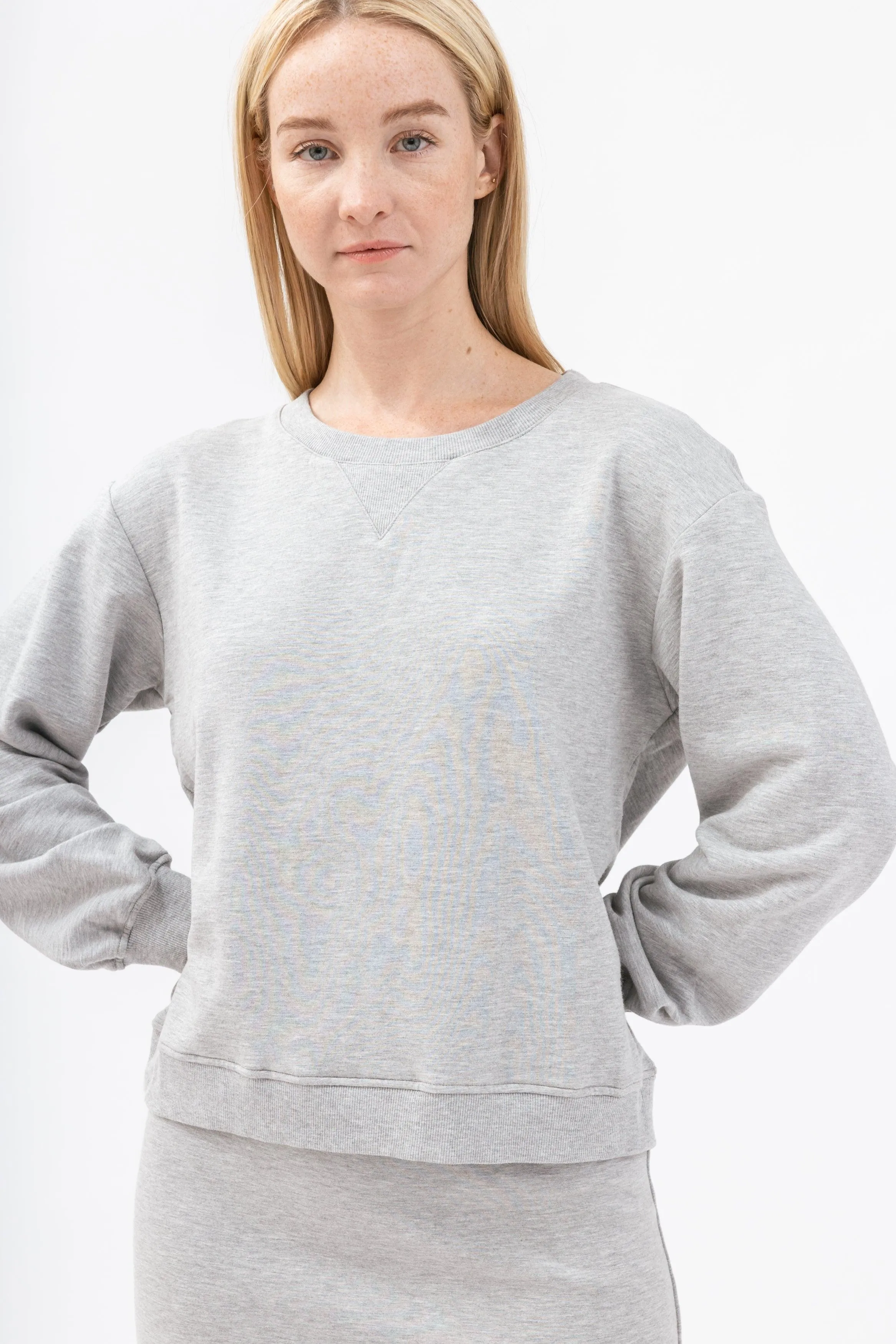 Bamboo Brushed-Back Fleece Crew Neck Sweatshirt