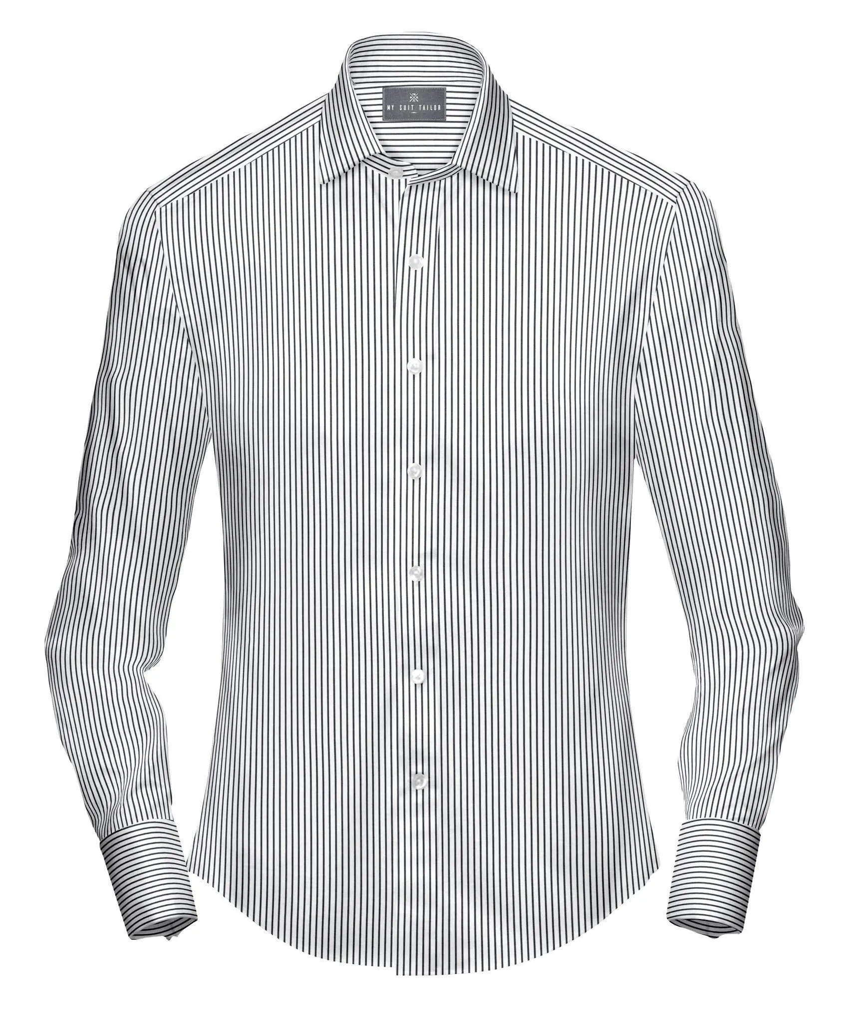 Black Office Stripe Dress Shirt