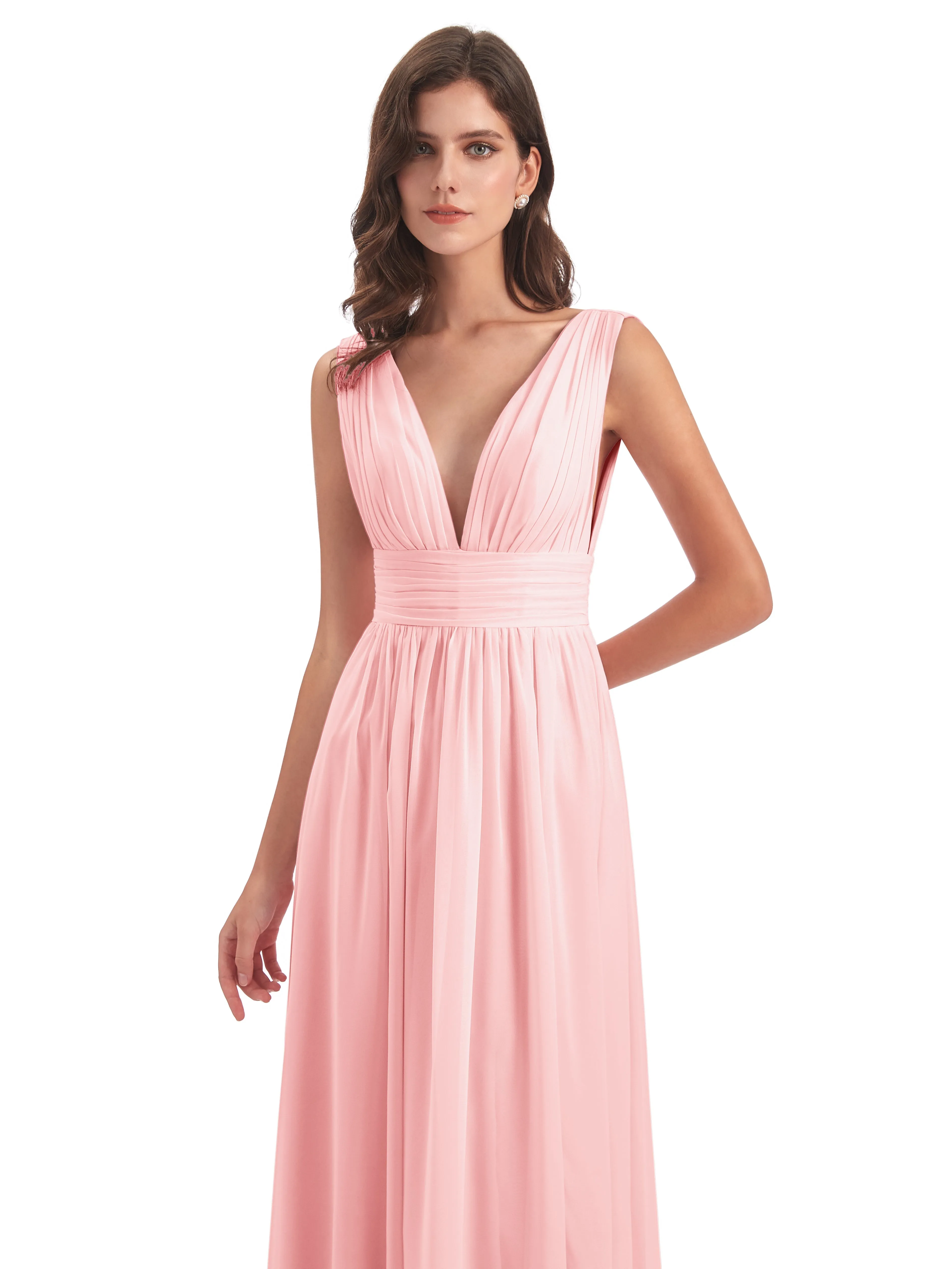 Blush Bridesmaid Dresses Uk Charming Chiffon V Neck Split Long Bridesmaid Dresses