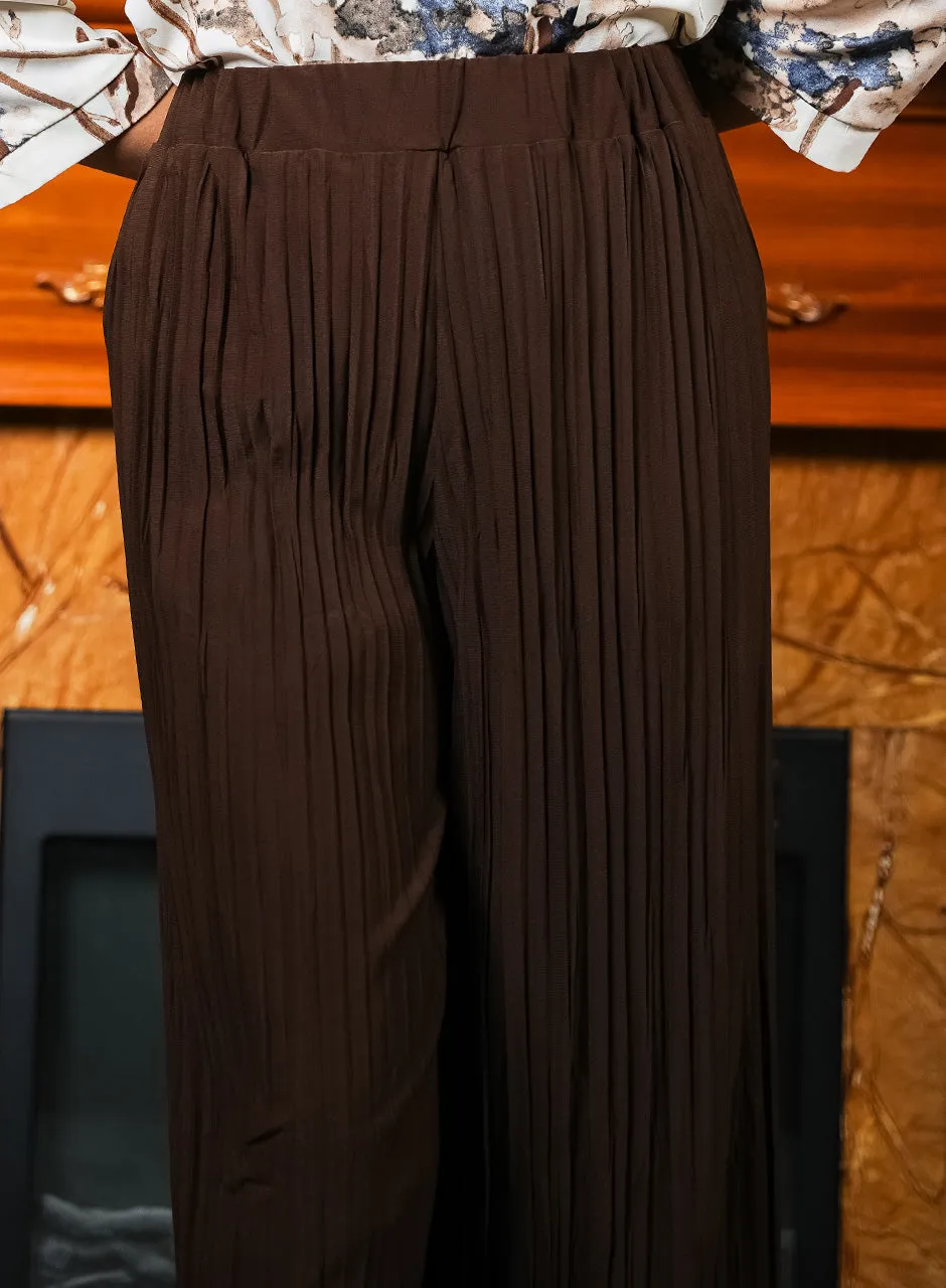 Brown Pleated Trousers