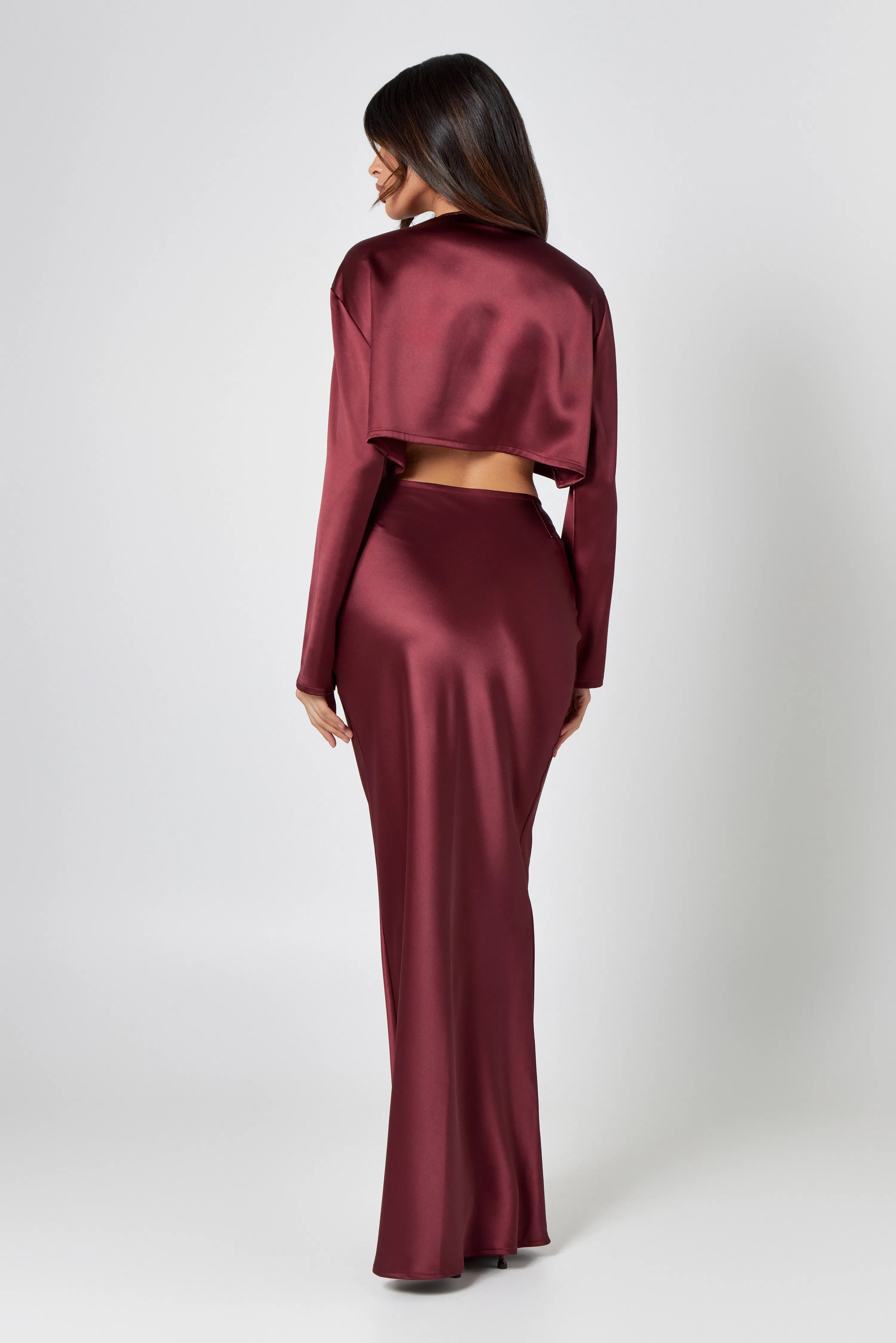 Burgundy Satin Blouse