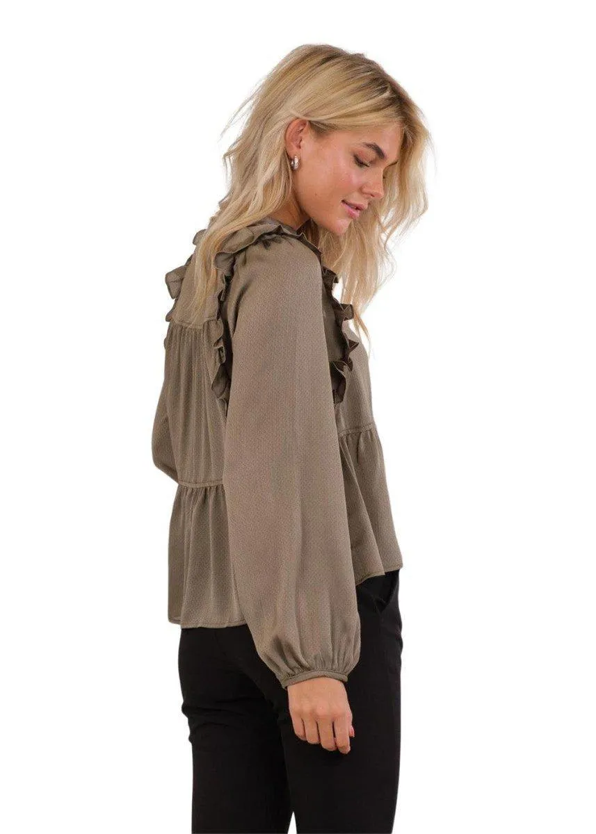 Celia Solid Blouse - Army