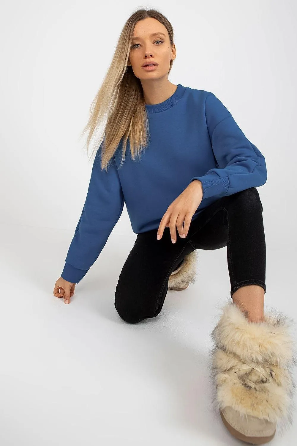 Chic Cotton Blend Women's Relaxed Fit Sweatshirt