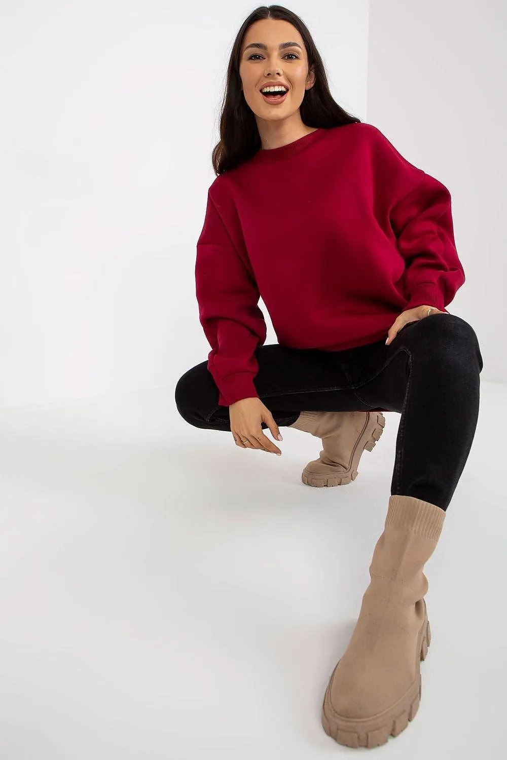 Chic Cotton Blend Women's Relaxed Fit Sweatshirt