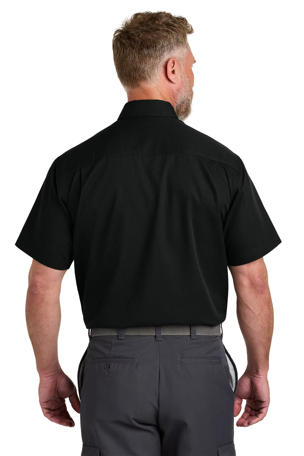 CornerStone Short Sleeve Select Ripstop Custom Shirts, Black