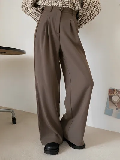 Cozy Caramel Korean Ease Trousers