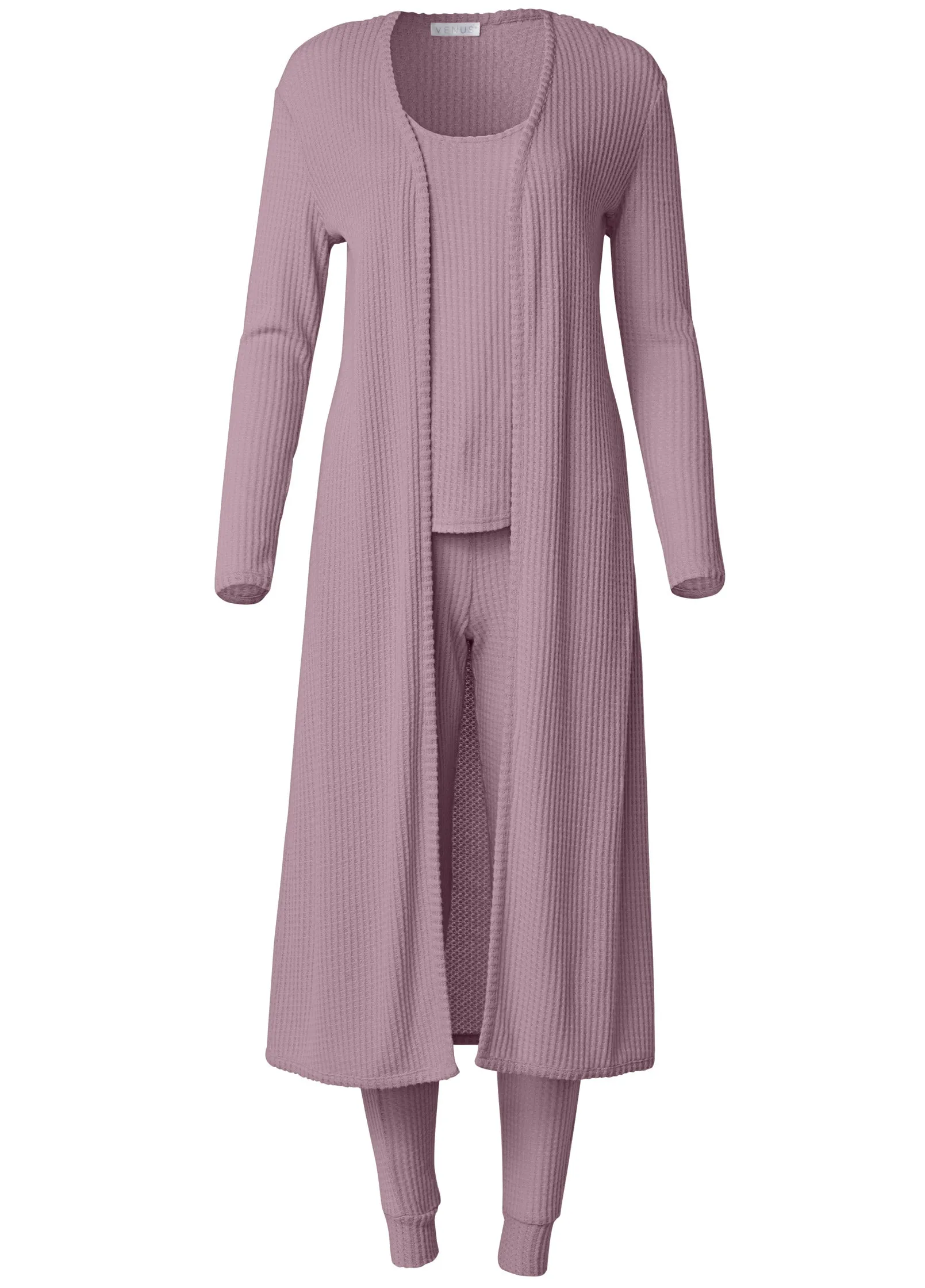 Cozy Waffle 3-Piece Set - Mauve