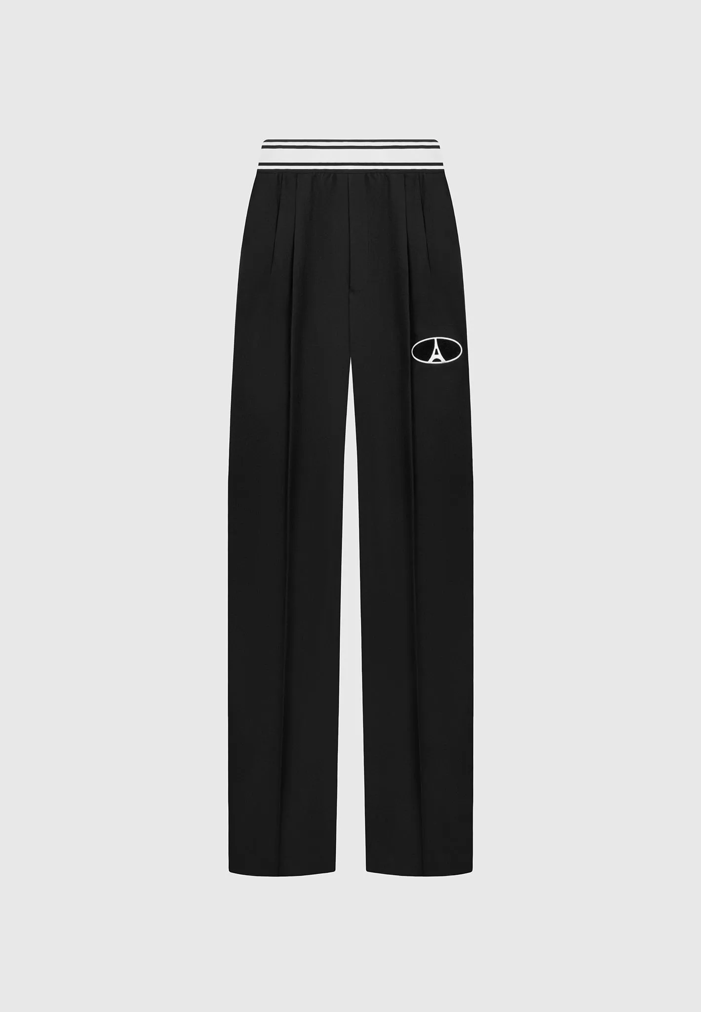 Elasticated Signature Pleated Trousers - Black