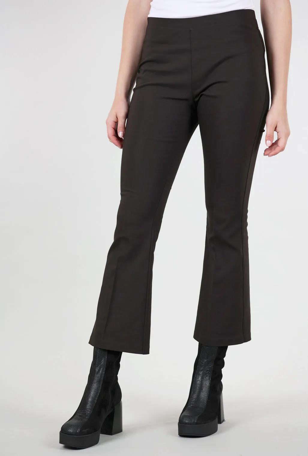 Ella Crop Flare Pant, Brown