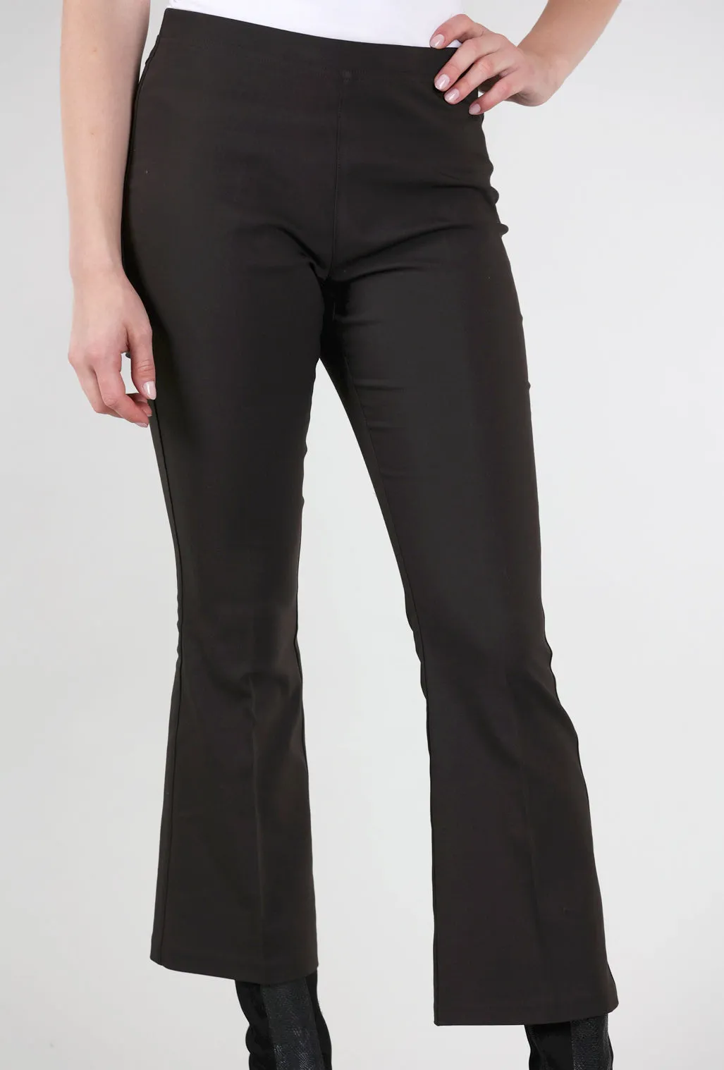 Ella Crop Flare Pant, Brown