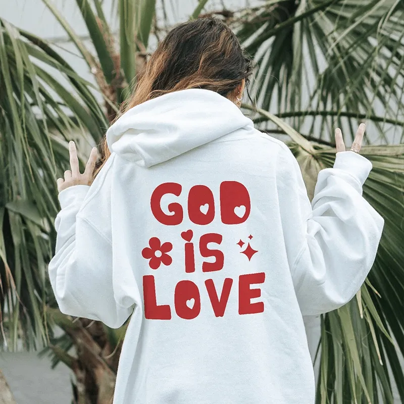 'God is Love' Back Print Hoodie