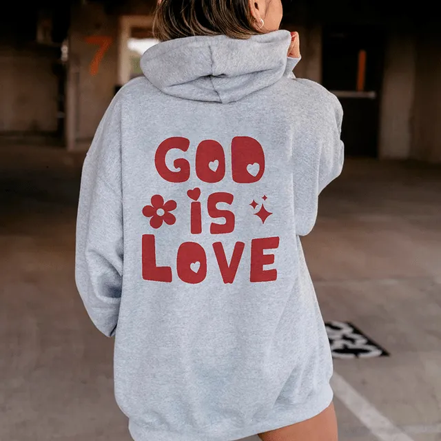 'God is Love' Back Print Hoodie