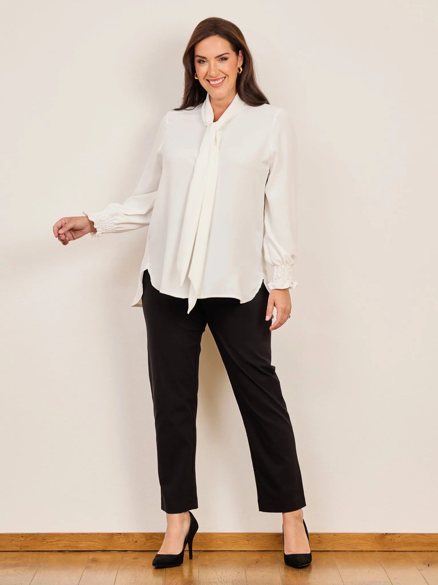 Heather Crepe Shirt - Ivory