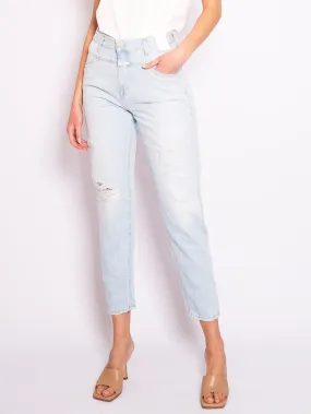 Jeans Relaxed Fit con Strappi Light Blue