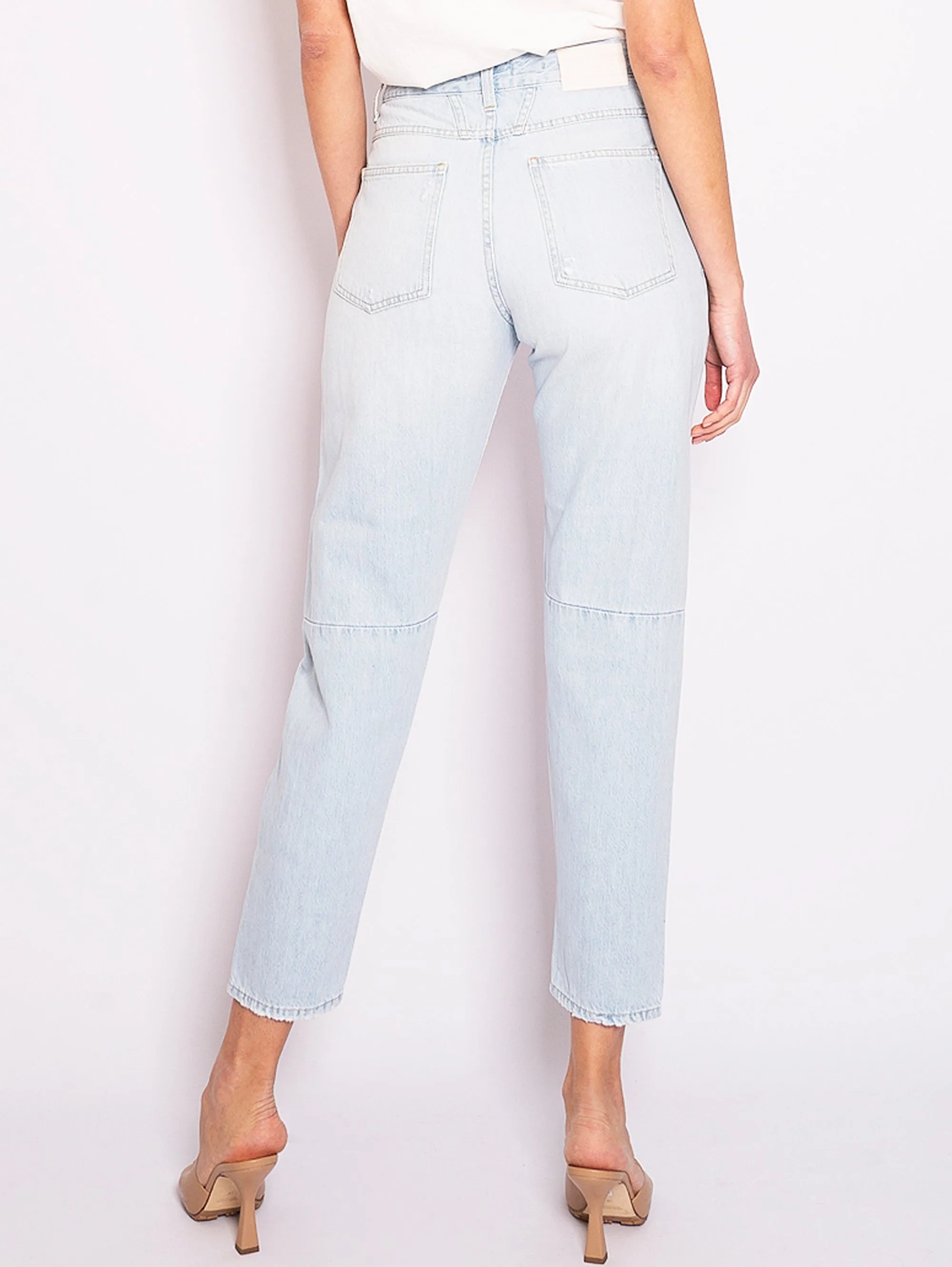 Jeans Relaxed Fit con Strappi Light Blue