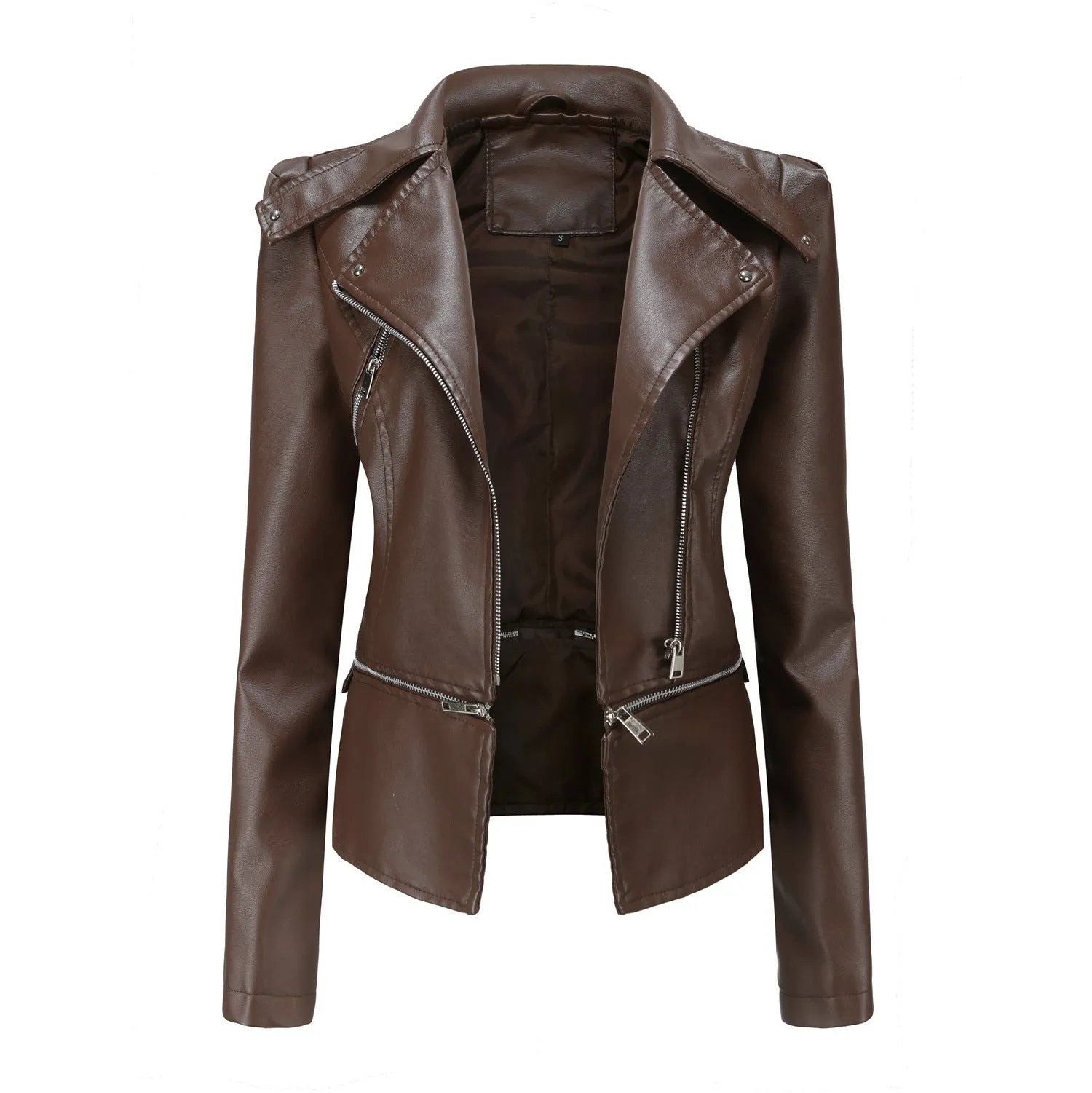 Leather Jacket Stylish Moto Biker Coat