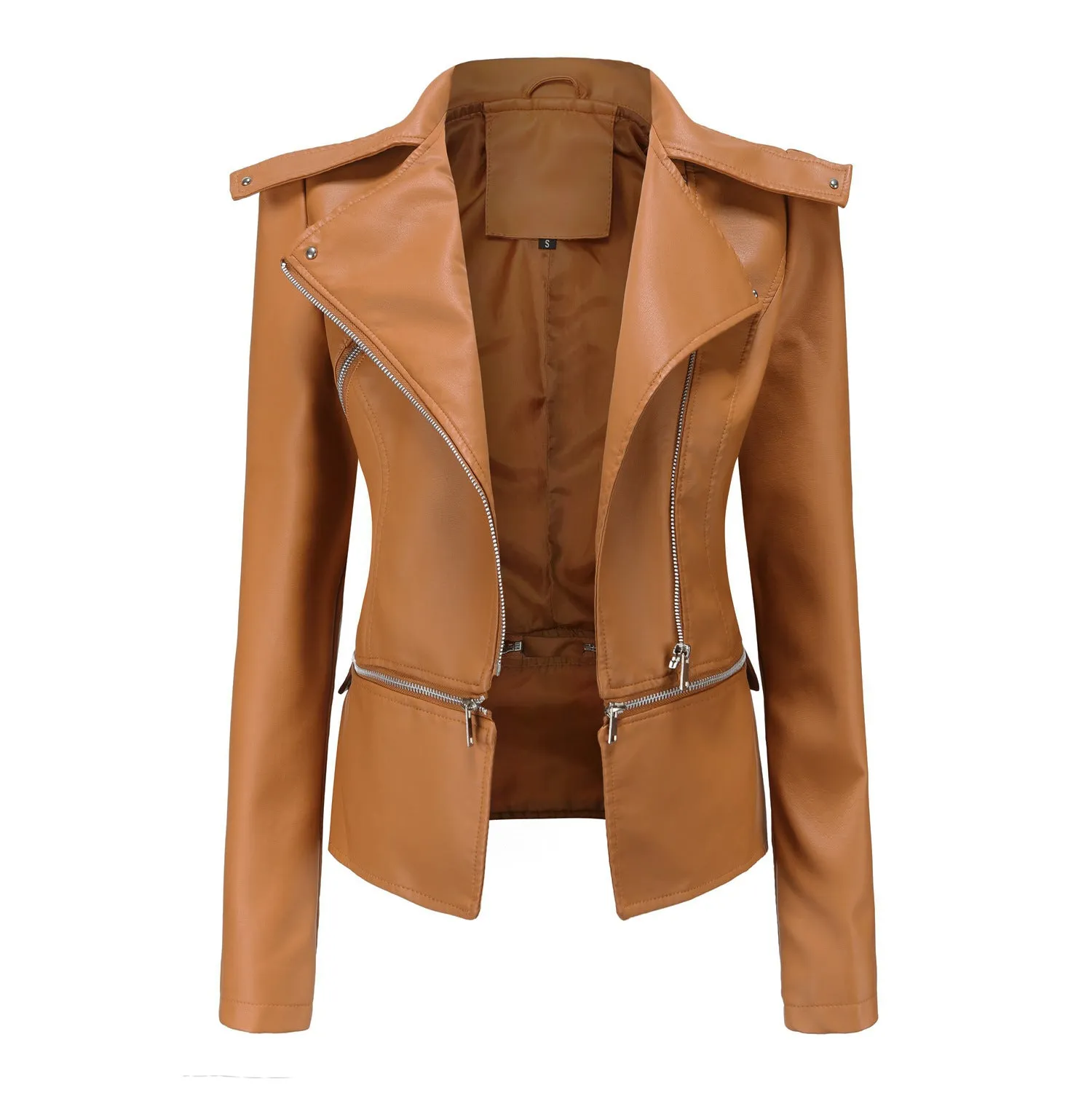 Leather Jacket Stylish Moto Biker Coat