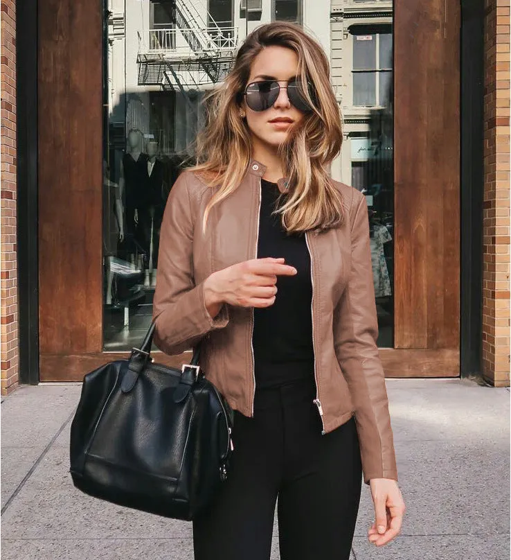 Leather PU suit jacket