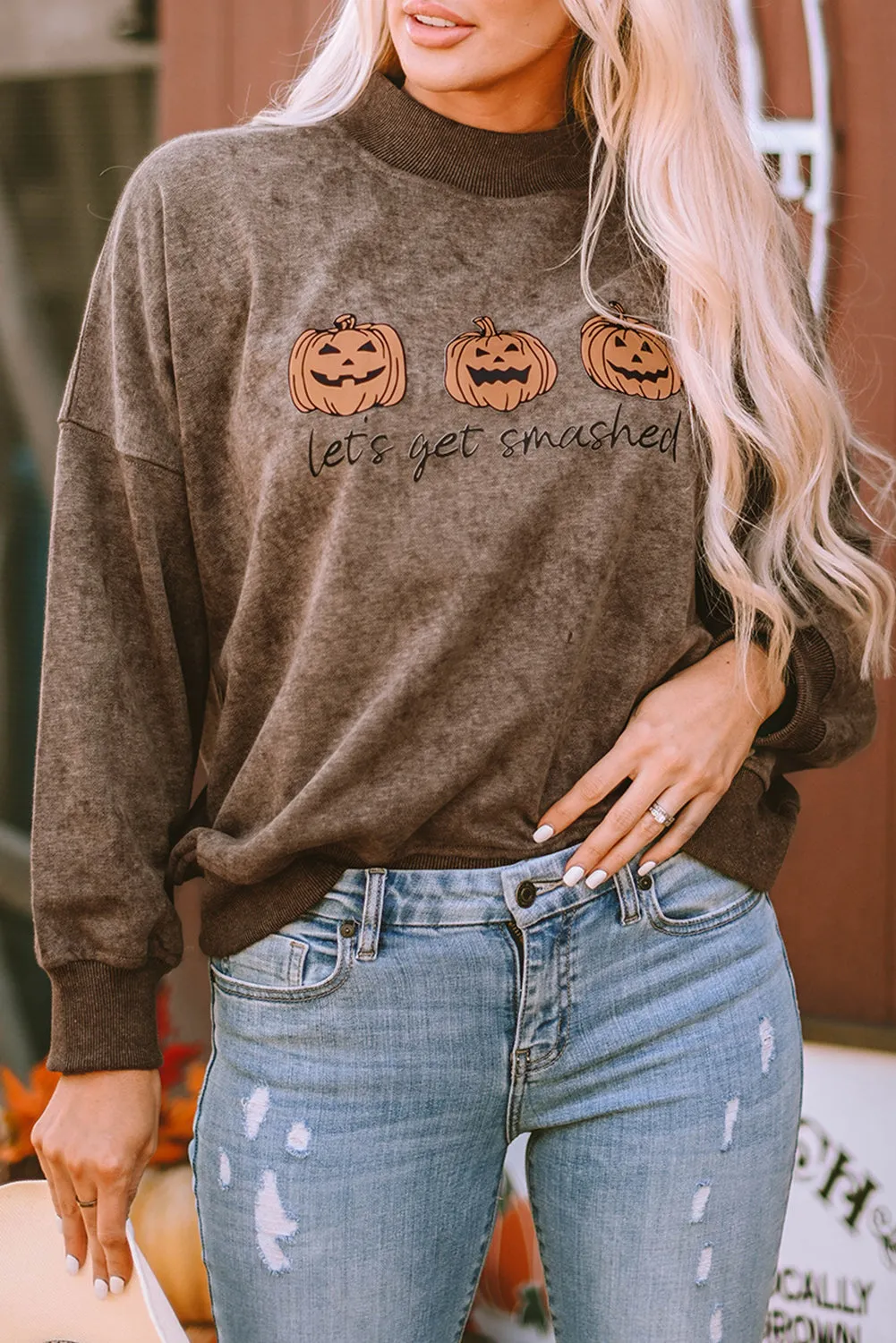 Let's Get Smashed Pumpkin Graphic Sweatshirt