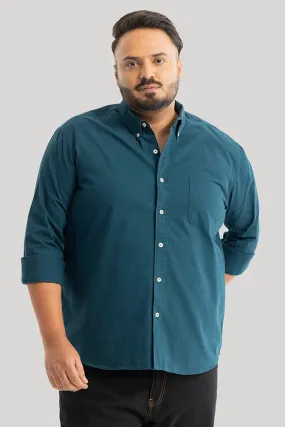 Lucia Teal Plain Plus Size Shirts