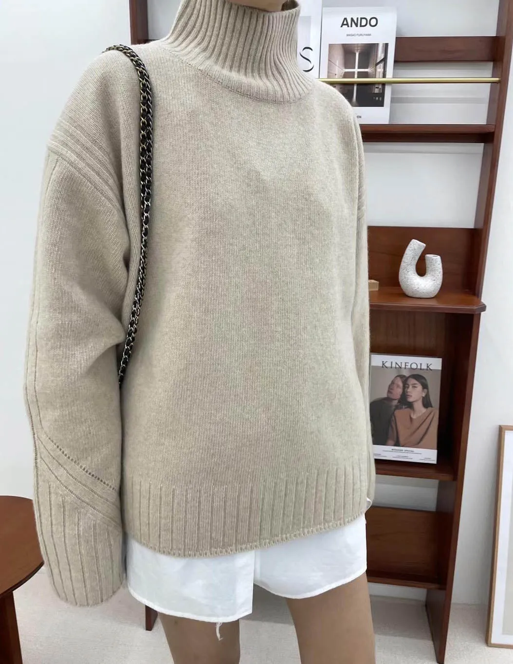 MARIS CASHMERE BLEND KNIT SOFT BEIGE