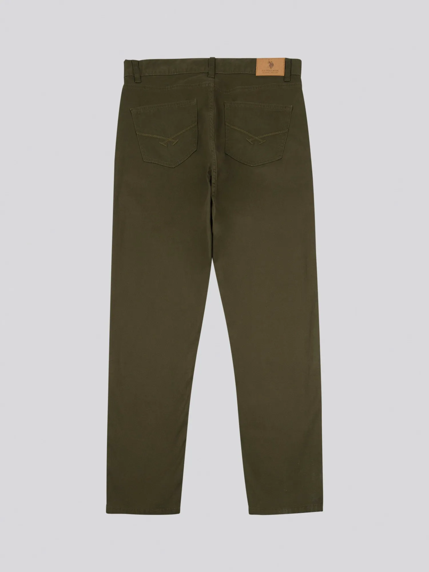 Mens Bedford Cord 5 Pocket Trousers in Forest Night