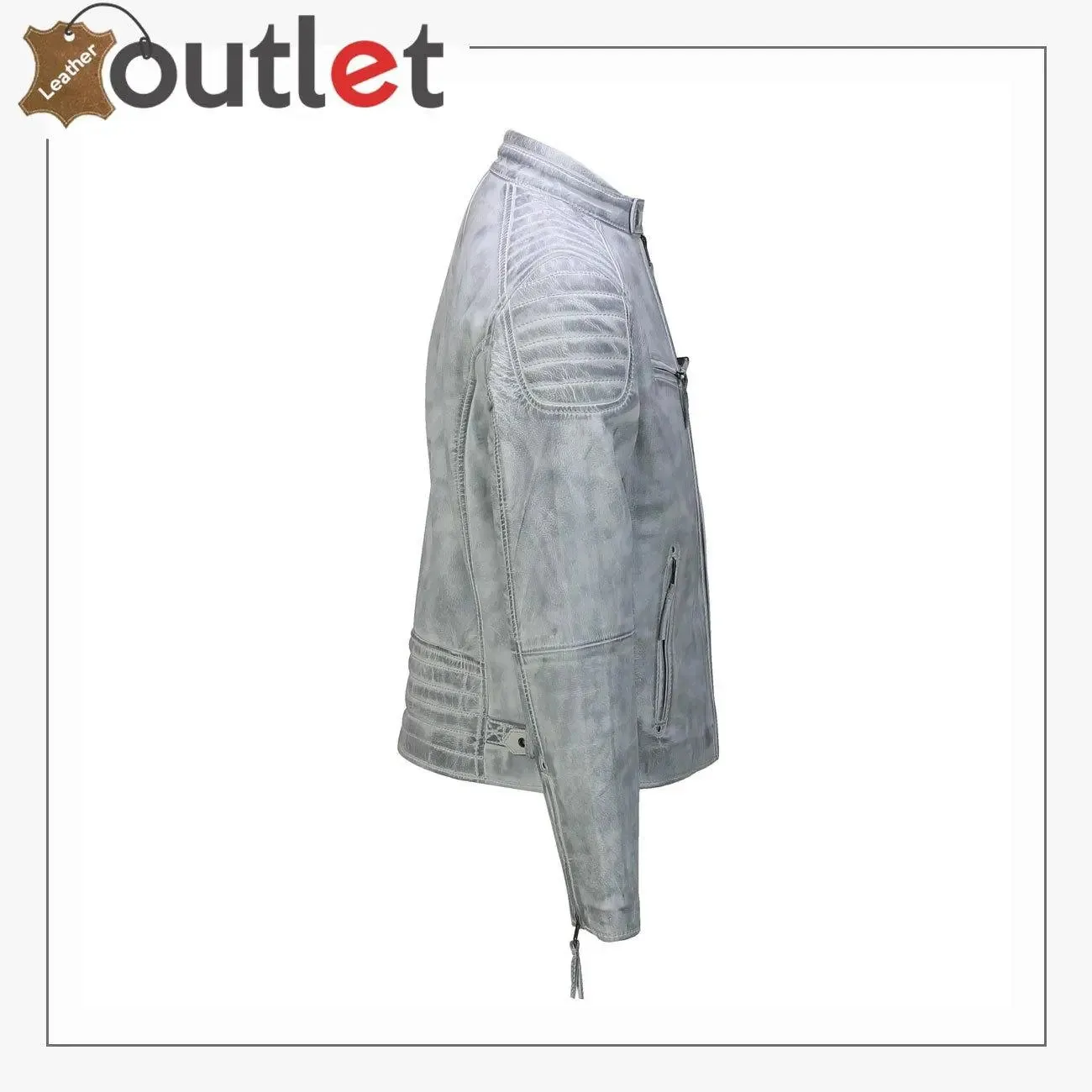 Mens Real Leather Antique Wash Retro Biker Jacket