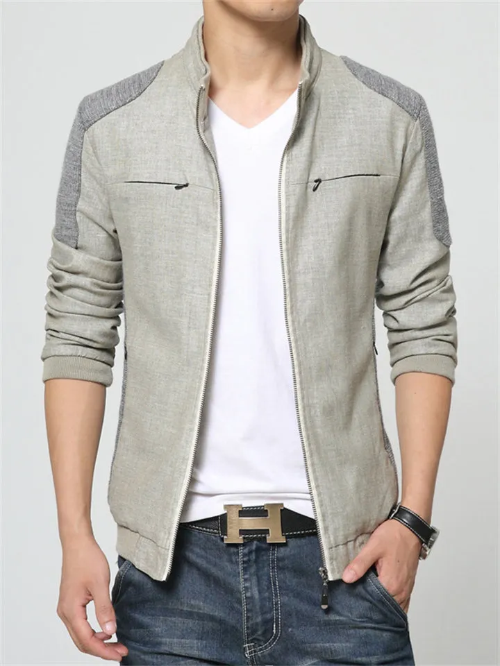 Men's Stylish Casual Zip Up Linen Jackets