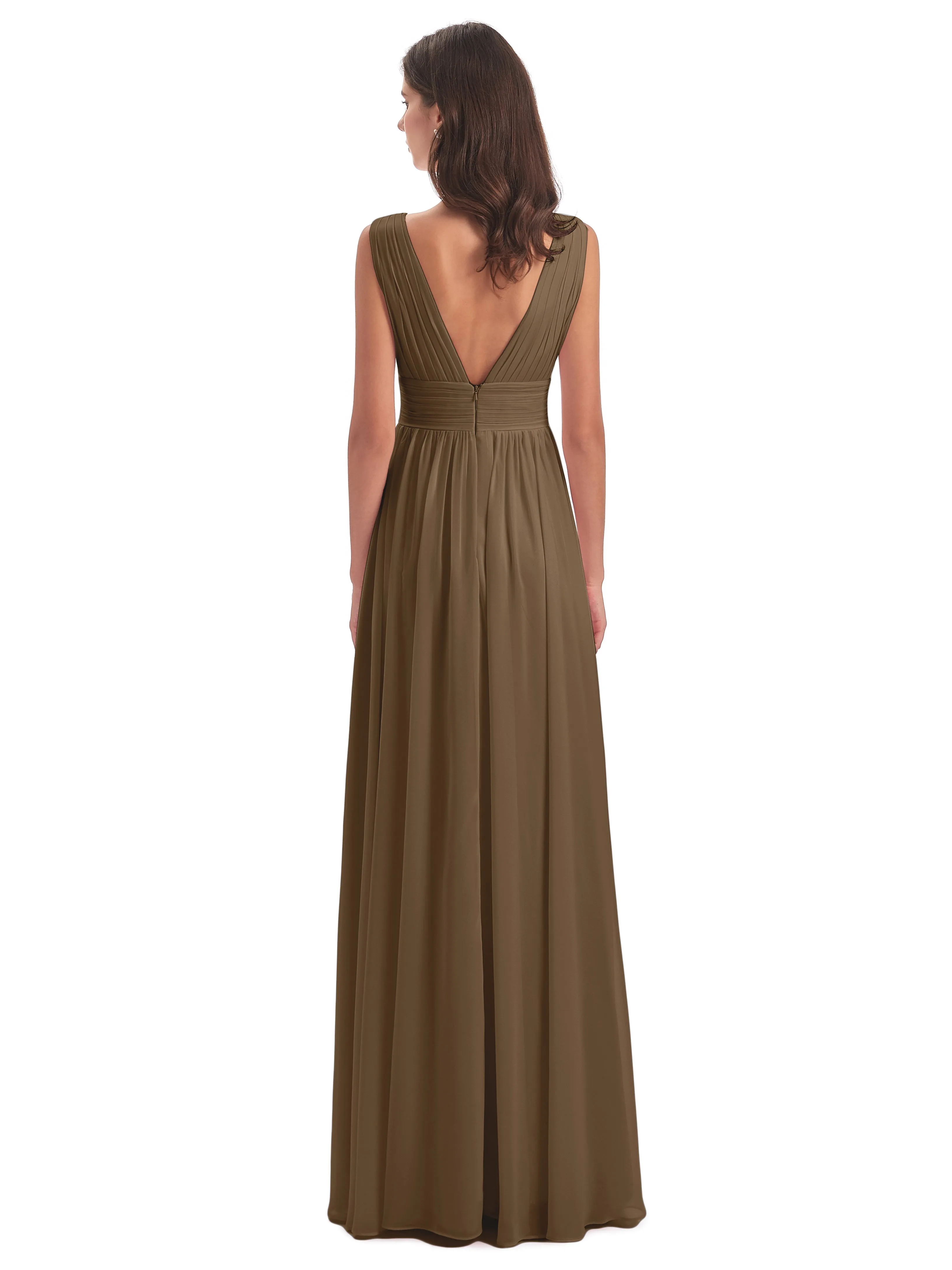 Mocha Bridesmaid Dresses Uk Charming Chiffon V Neck Split Long Bridesmaid Dresses