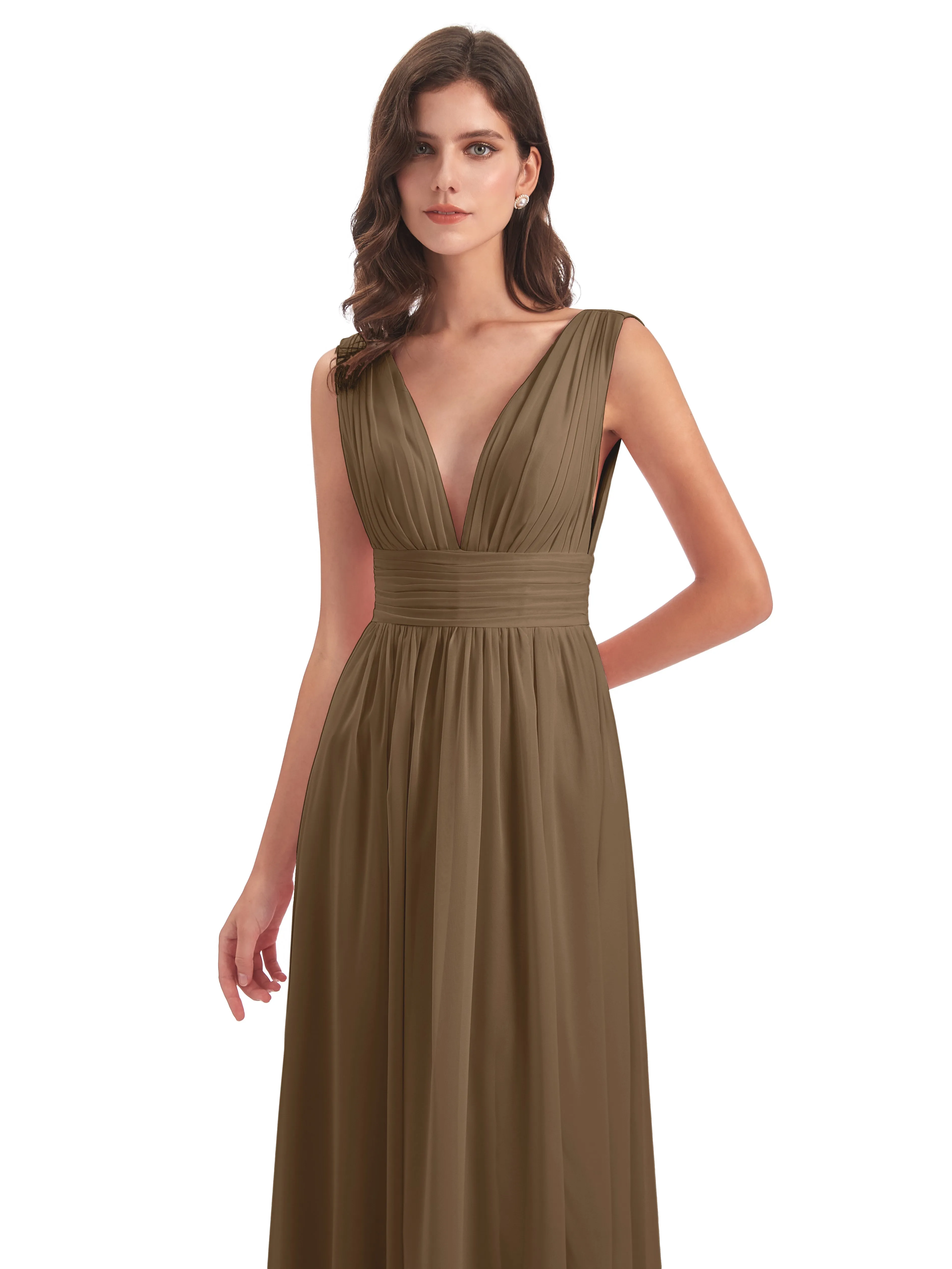 Mocha Bridesmaid Dresses Uk Charming Chiffon V Neck Split Long Bridesmaid Dresses