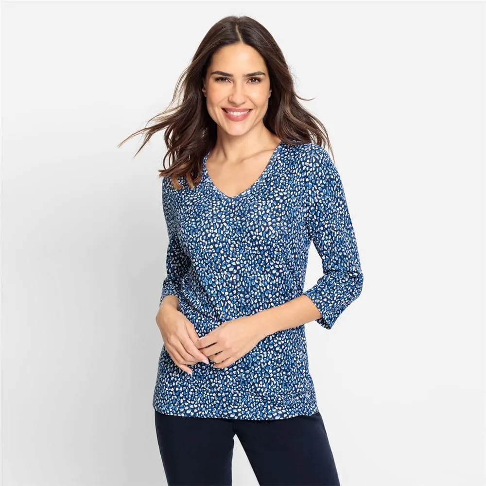 Olsen Patterned Top in Edda Fit