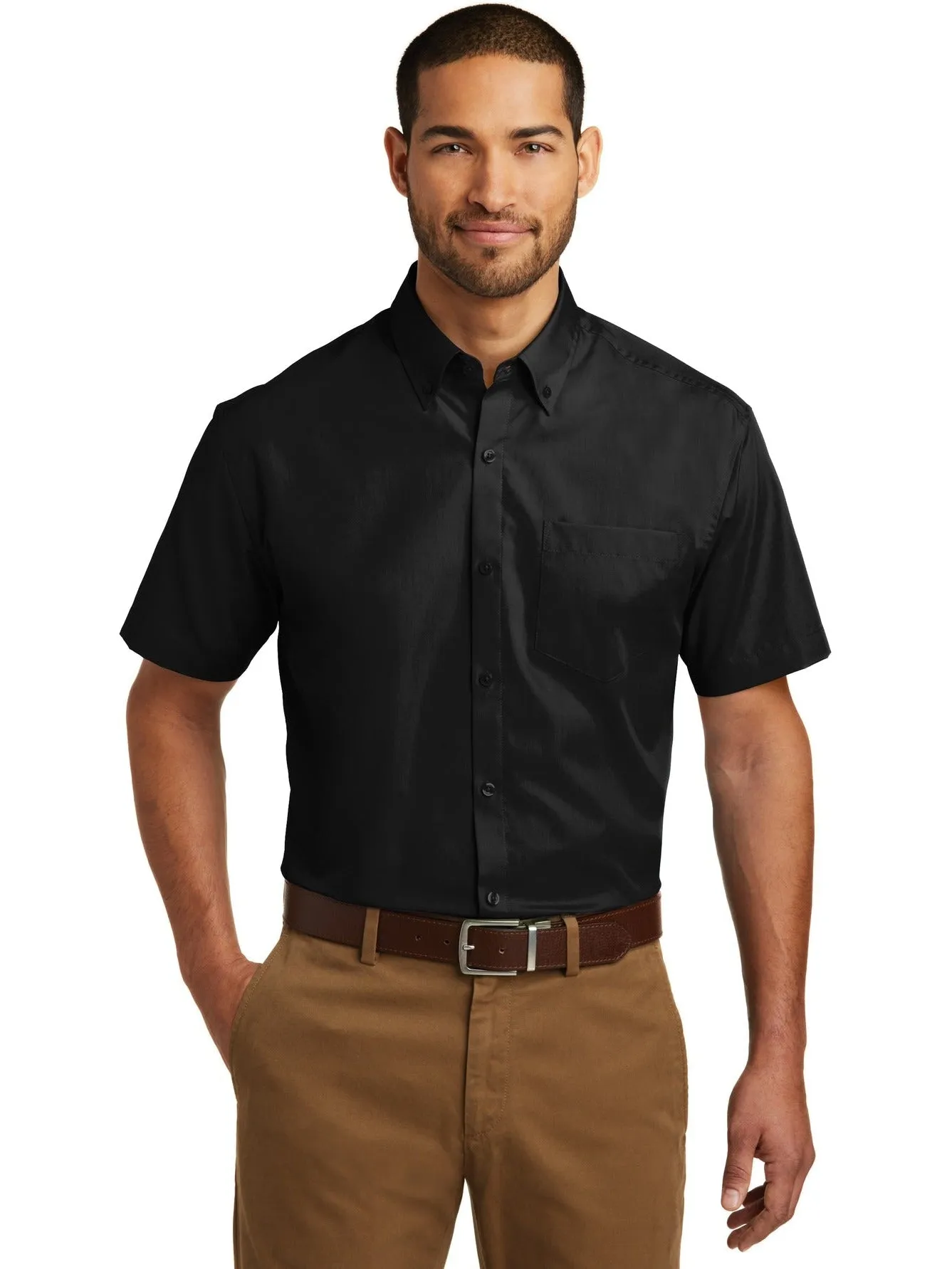 OUTLET-Port Authority Short Sleeve Carefree Poplin Shirt