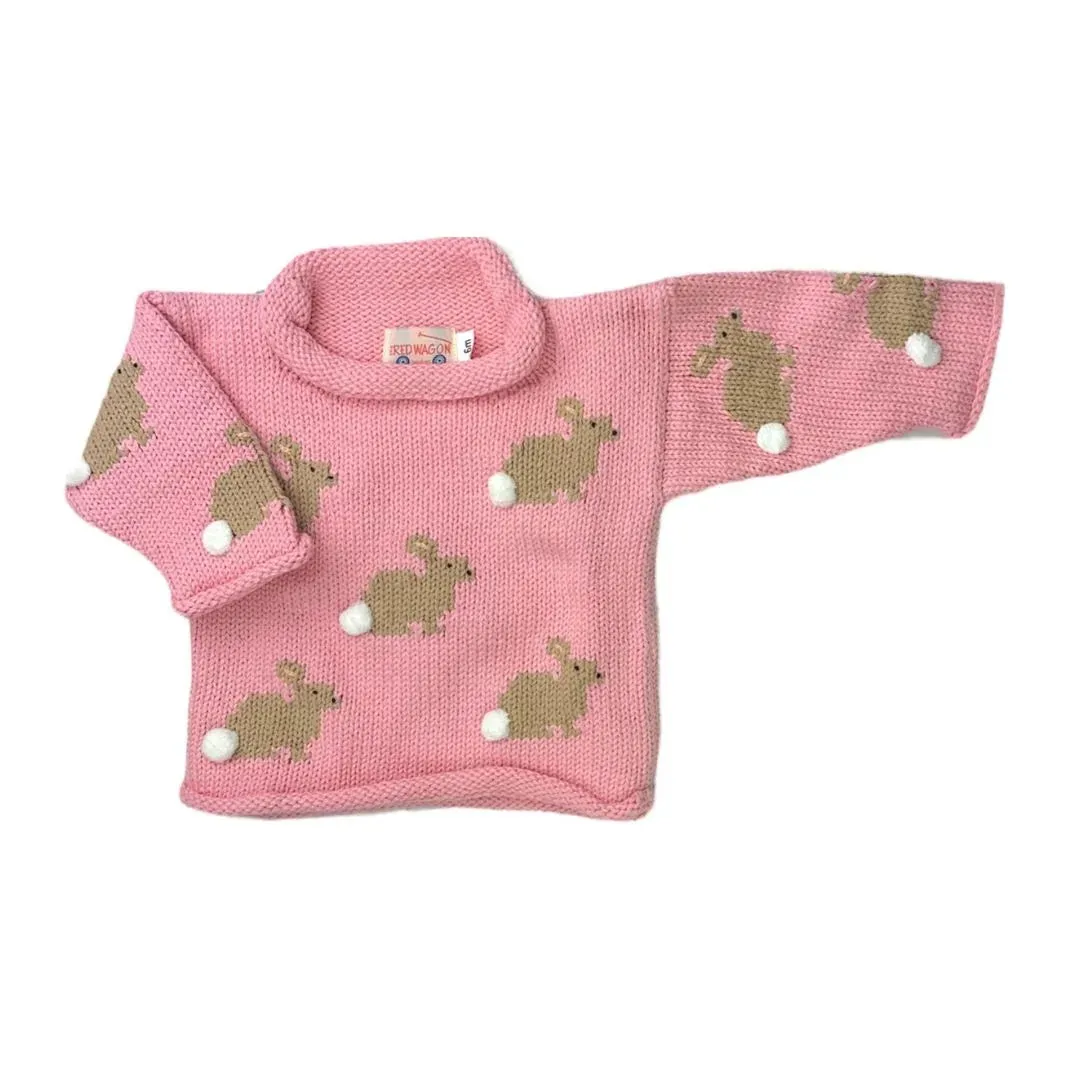 Pink Bunny Roll Neck Sweater