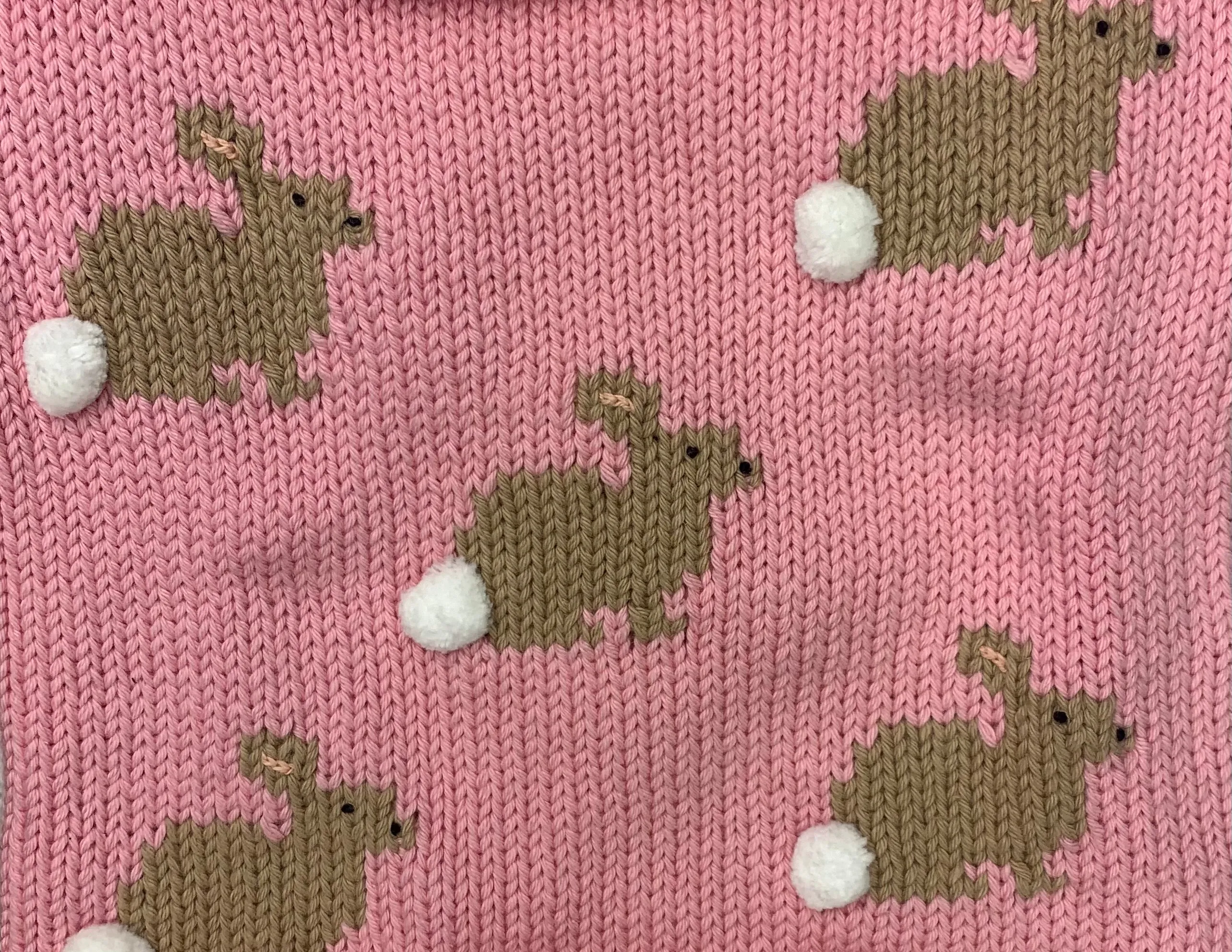 Pink Bunny Roll Neck Sweater