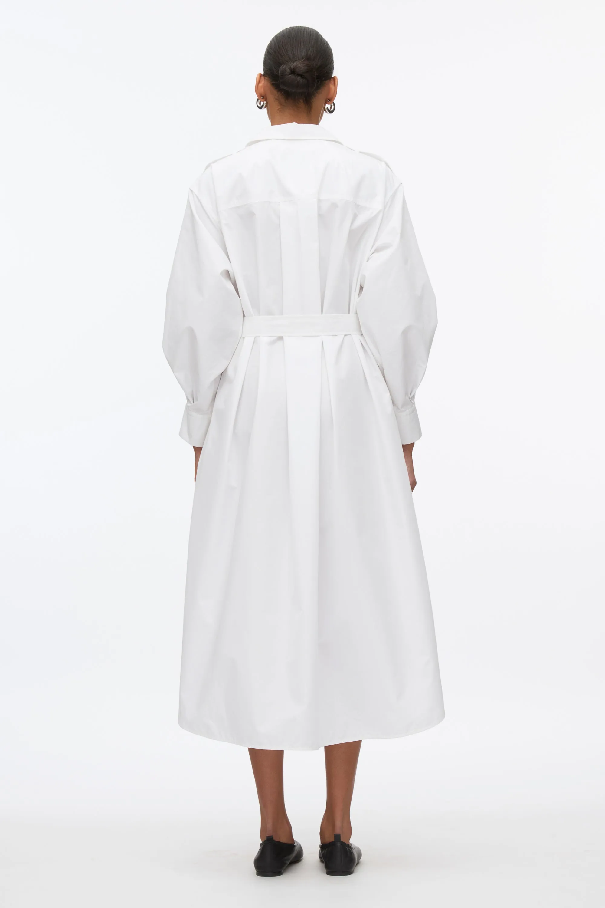 Poplin Utility Midi Shirt Dress