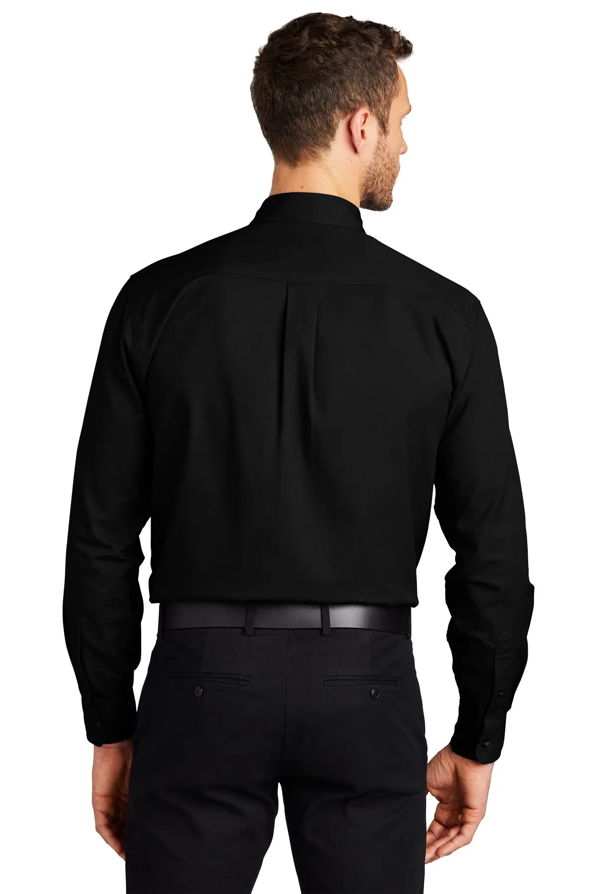 Port Authority Long Sleeve Custom Twill Shirts, Black