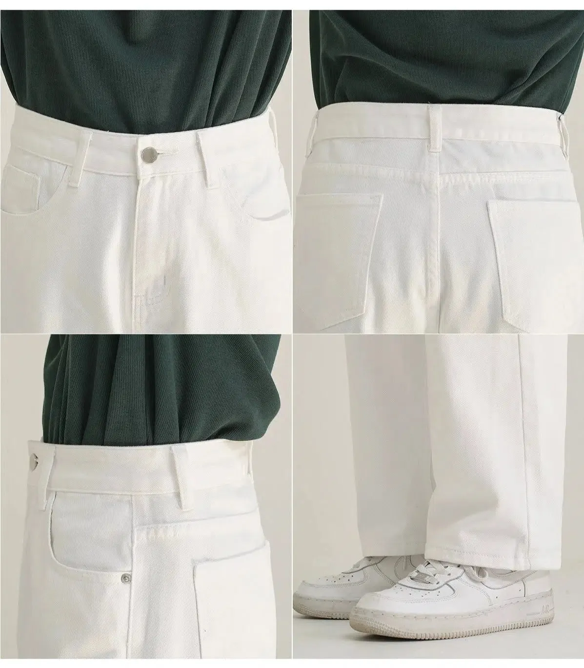 Relaxed Fit White Jeans