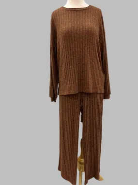 Ribbed Cozy Pants Rust