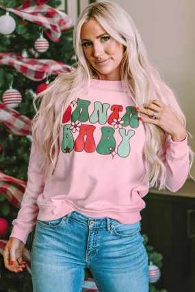 SANTA BABY Floral Graphic Sweatshirt