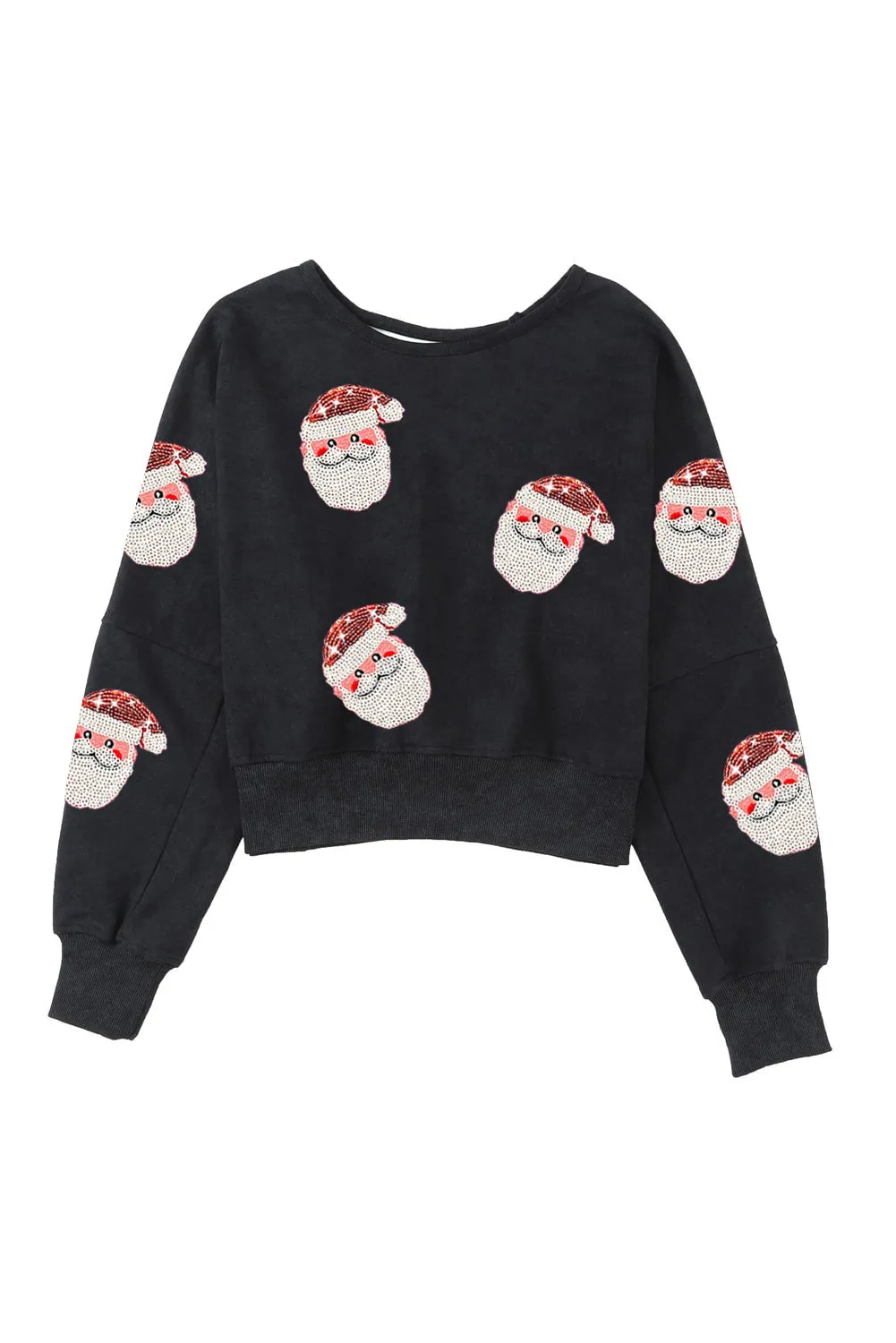 Santa Claus Graphic Cutout Sweatshirt