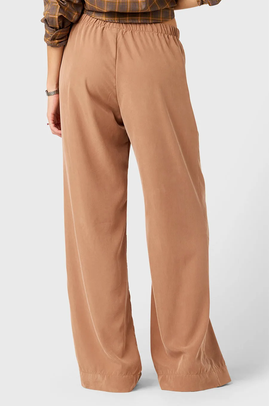 SILKY WIDE LEG PANT IN WASHED ROSEGOLD