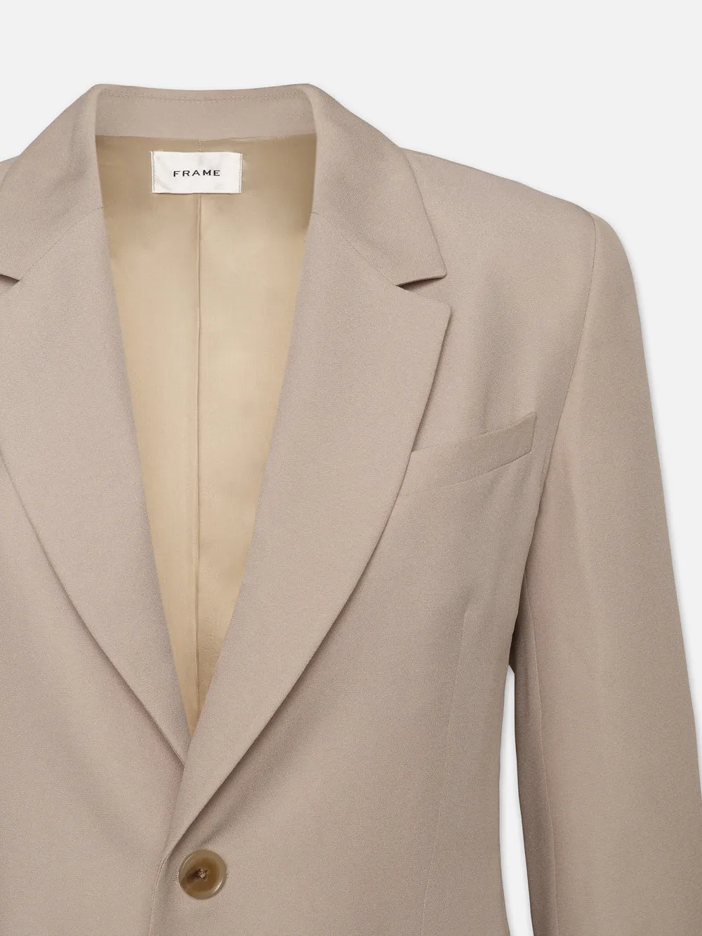 Single Button Blazer -- Light Beige