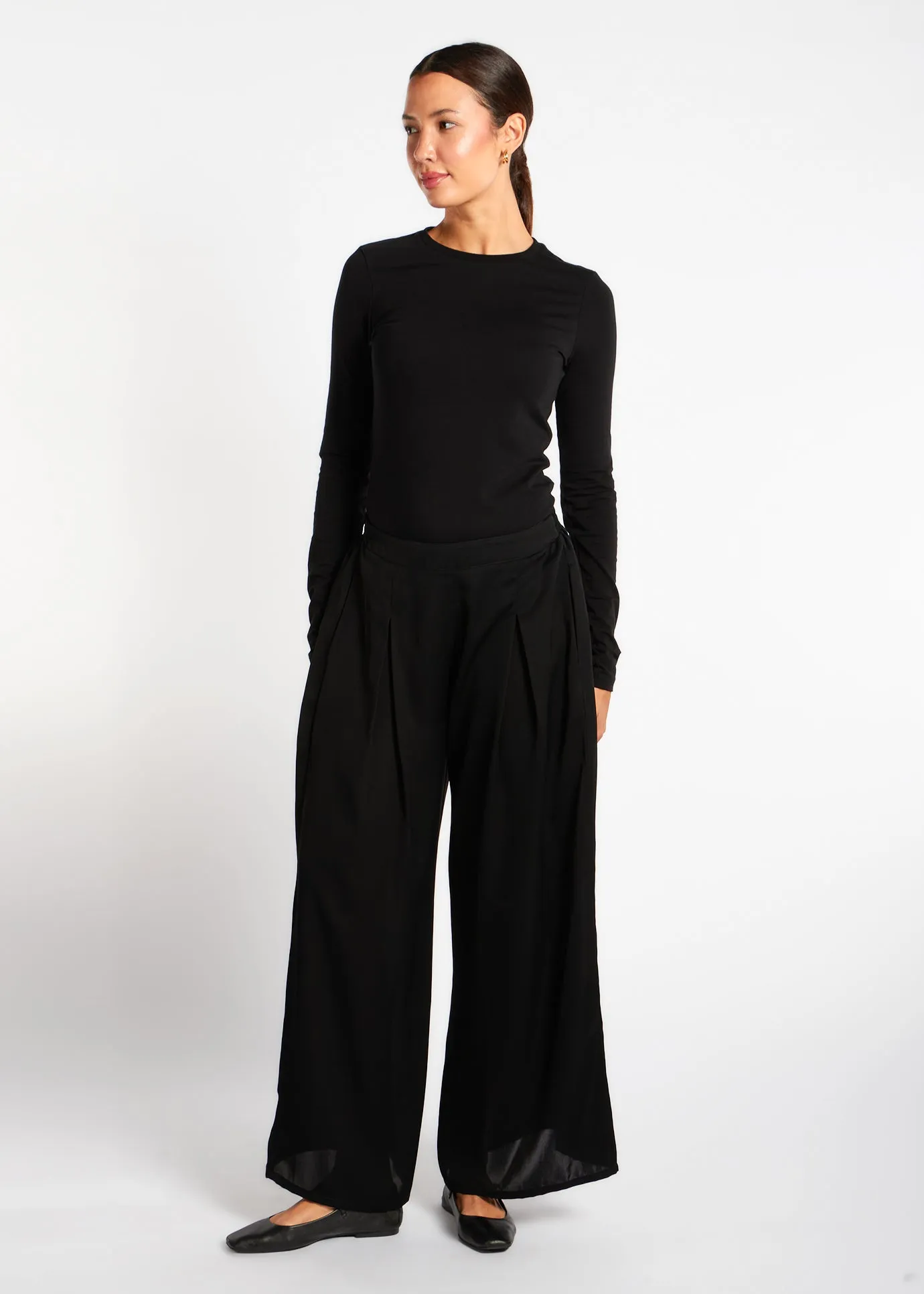 Single Pleat Trousers Black