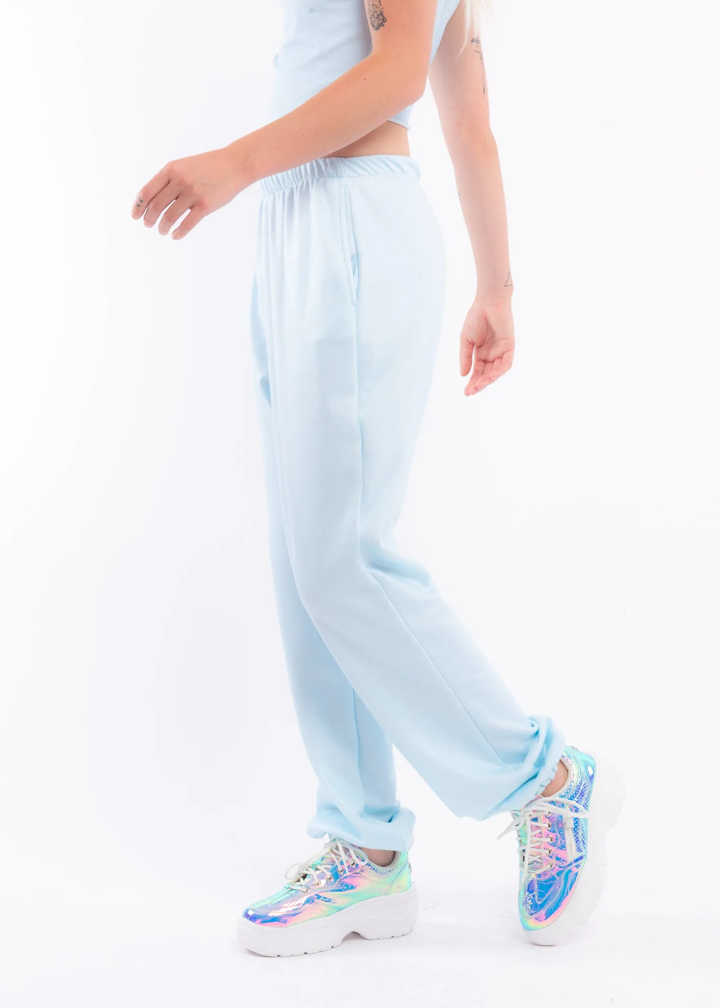 Sky Blue Fleece Sweat Pants